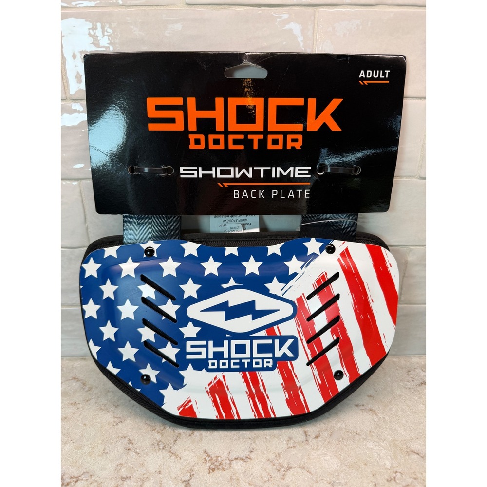 Shock Doctor Showtime Back Plate Adult Football American Flag Patriotic Gear